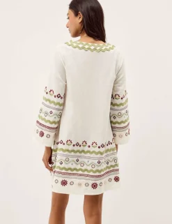 Pure Cotton Embroidered V-Neck Relaxed Tunic
