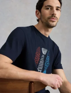 Pure Cotton Fish Graphic Crew Neck T-Shirt