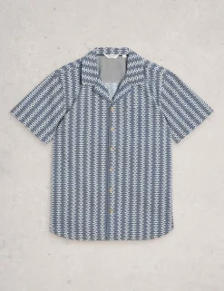 Pure Cotton Fish Print Short Sleeve Shirt