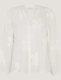 Pure Cotton Floral Applique Shirt