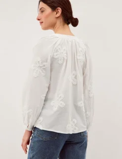 Pure Cotton Floral Applique Shirt