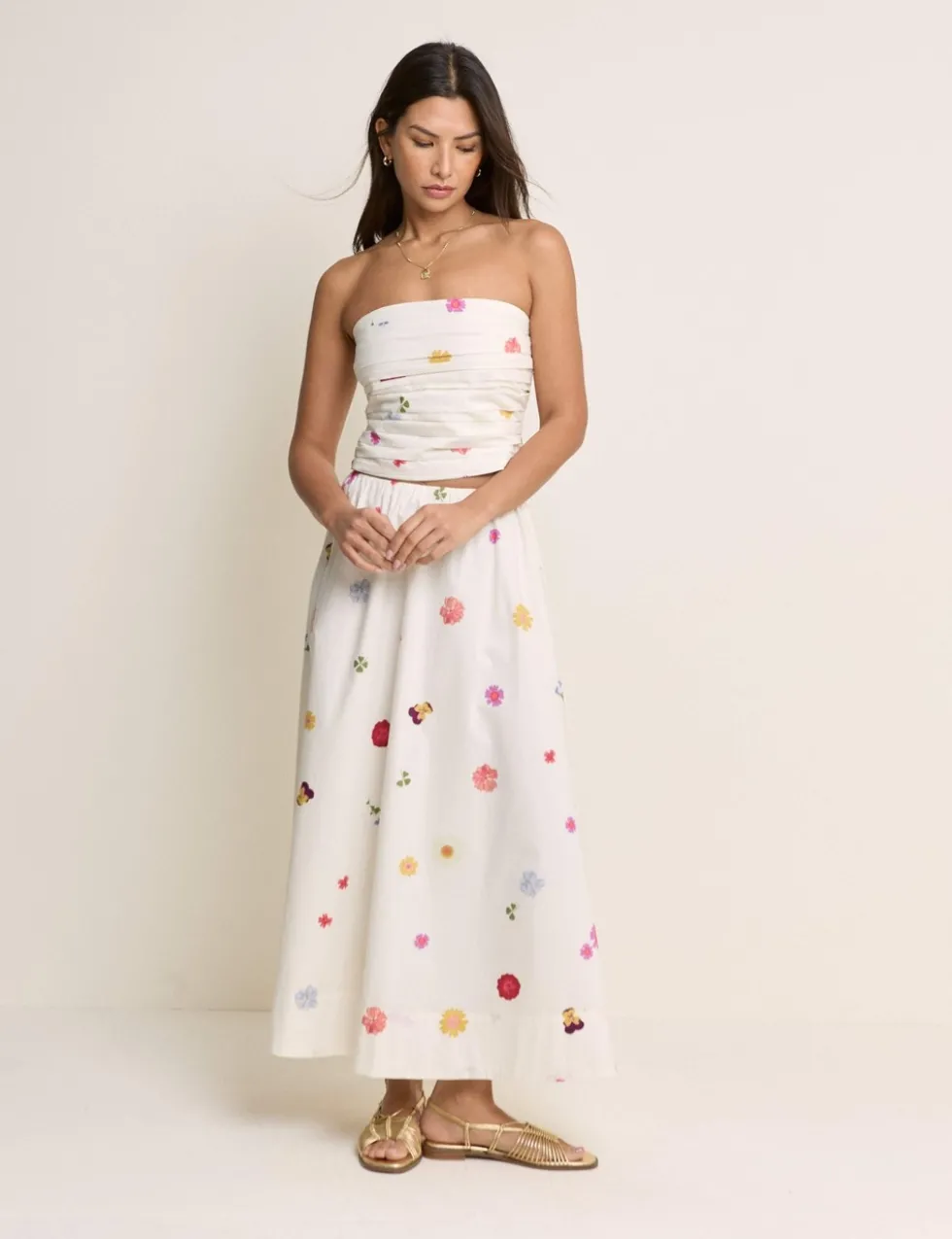 Pure Cotton Floral Bandeau Top