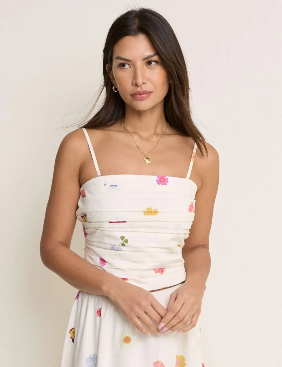 Pure Cotton Floral Bandeau Top
