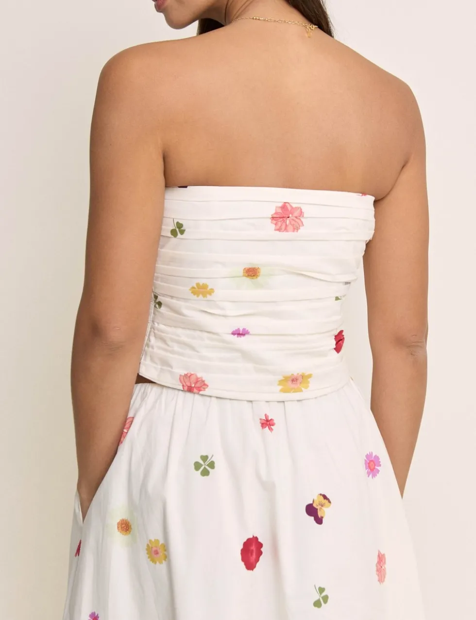 Pure Cotton Floral Bandeau Top