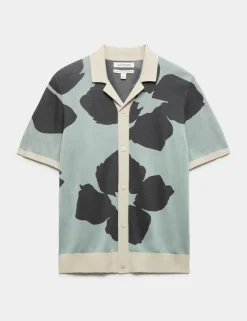 Pure Cotton Floral Button Through Polo
