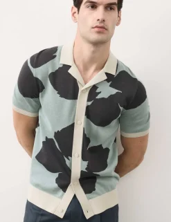 Pure Cotton Floral Button Through Polo