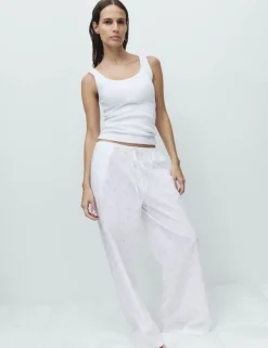 Pure Cotton Floral Check Pyjama Bottoms