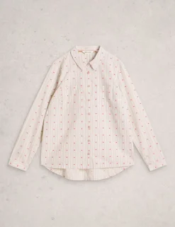 Pure Cotton Floral Collared Shirt