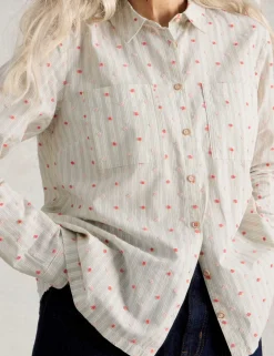 Pure Cotton Floral Collared Shirt
