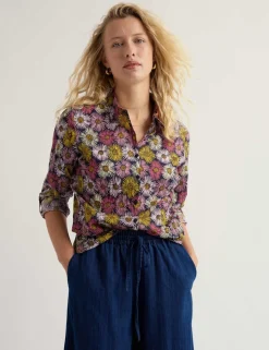Pure Cotton Floral Collared Shirt