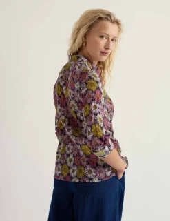 Pure Cotton Floral Collared Shirt