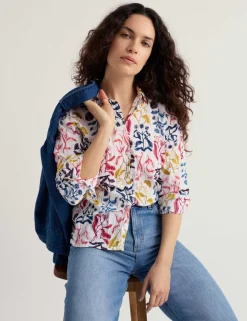 Pure Cotton Floral Collared Shirt