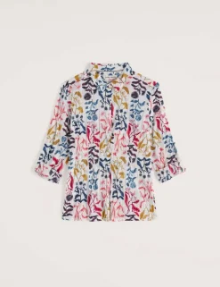 Pure Cotton Floral Collared Shirt
