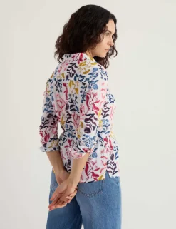 Pure Cotton Floral Collared Shirt