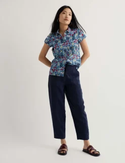 Pure Cotton Floral Collared Shirt