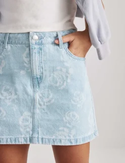 Pure Cotton Floral Denim Skirt (2-16 Yrs)