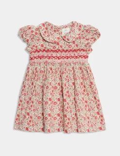 Pure Cotton Floral Dress (0-3 Yrs)