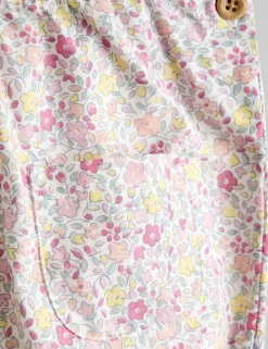 Pure Cotton Floral Dungarees (0-24 Months)