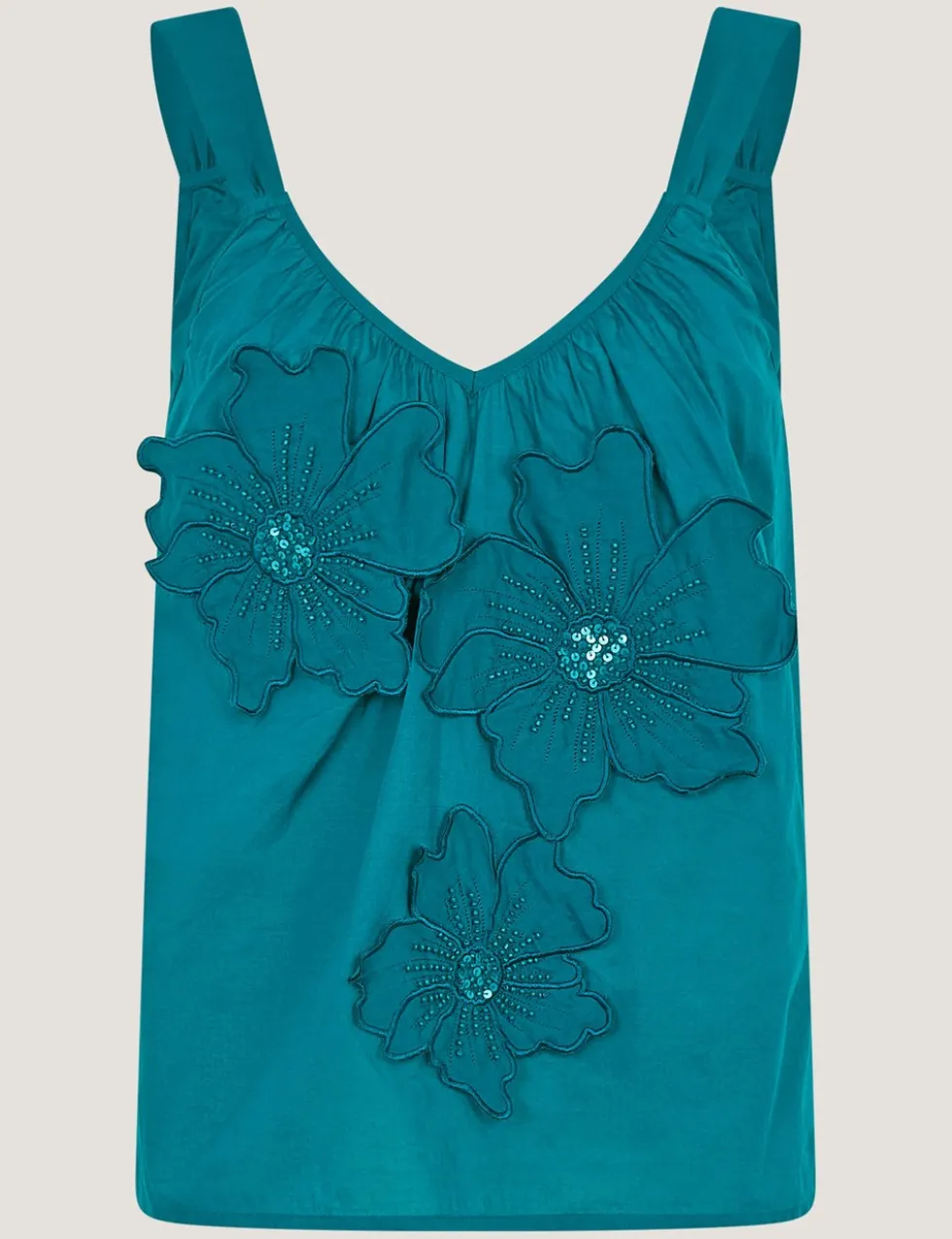 Pure Cotton Floral Embellished Cami Top