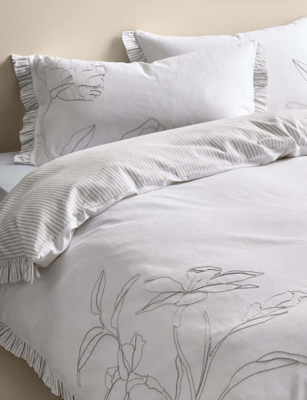 Pure Cotton Floral Embroidered Bedding Set