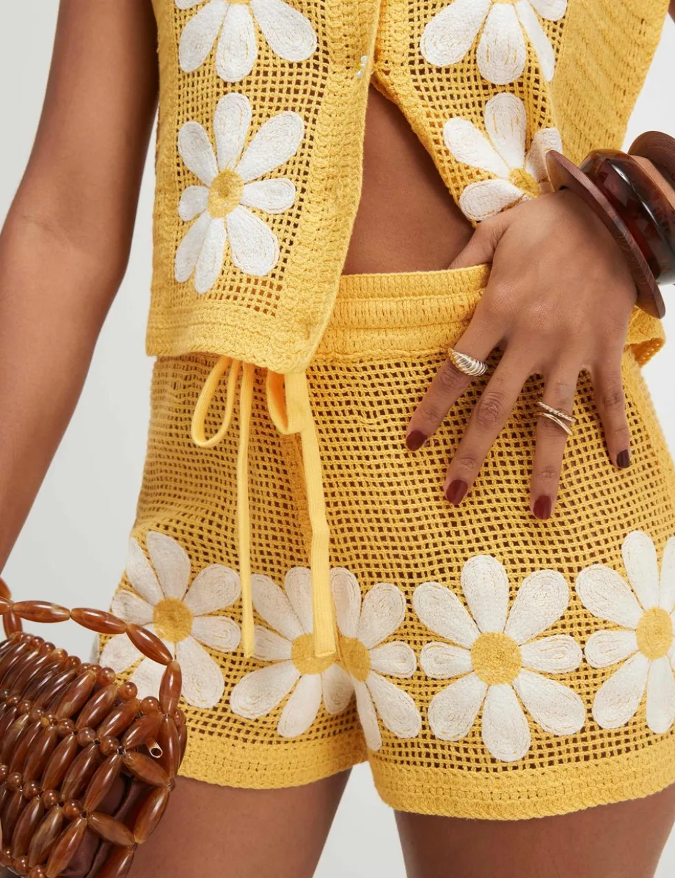 Pure Cotton Floral Embroidered Shorts
