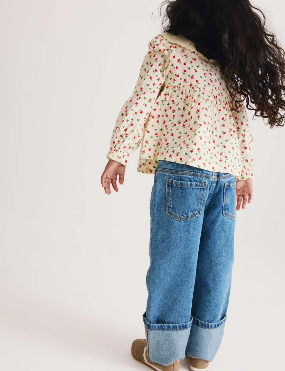 Pure Cotton Floral Embroidered Blouse (2-8 Yrs)