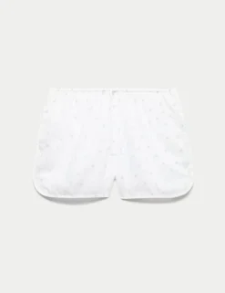 Pure Cotton Floral Grid Check Pyjama Shorts