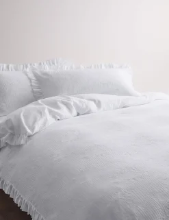 Pure Cotton Floral Jacquard Ruffle Bedding Set