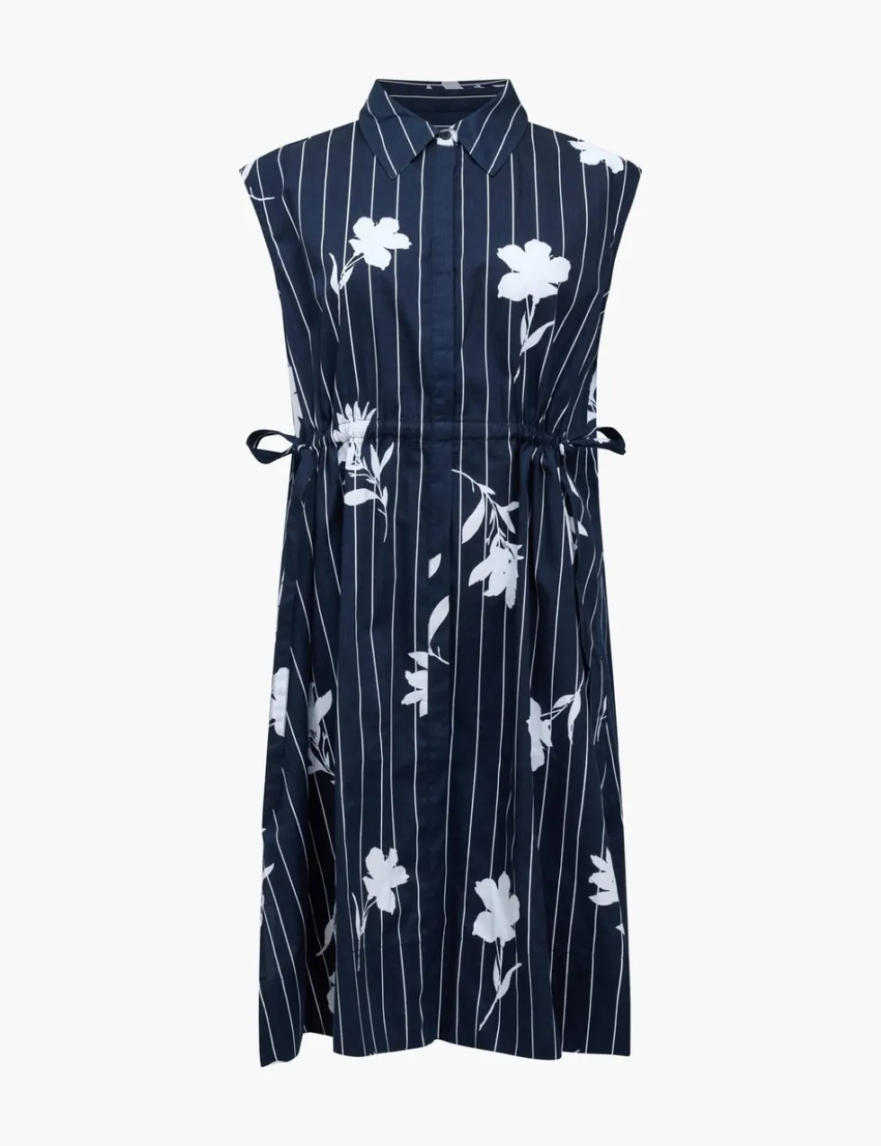 Pure Cotton Floral Knee Length Shirt Dress