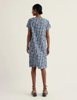 Pure Cotton Floral Knee Length Shift Dress