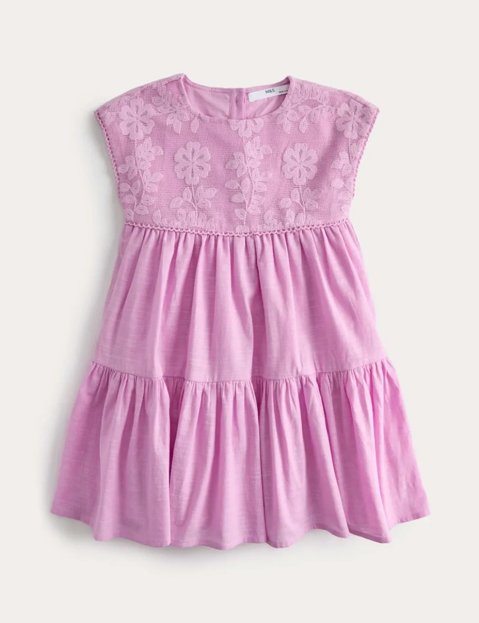 Pure Cotton Floral Lace Dress (2-10 Yrs)