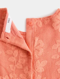 Pure Cotton Floral Lace Dress (2-10 Yrs)