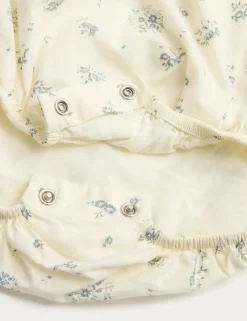 Pure Cotton Floral Long Sleeve Paddler (0-24 Mths)