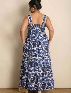 Pure Cotton Floral Maxi Smock Dress