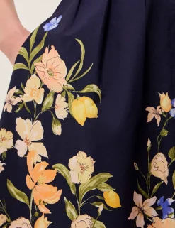 Pure Cotton Floral Midi Shirt Dress
