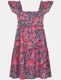 Pure Cotton Floral Mini Beach Dress