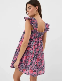 Pure Cotton Floral Mini Beach Dress