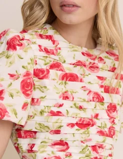 Pure Cotton Floral Mini Bodycon Dress