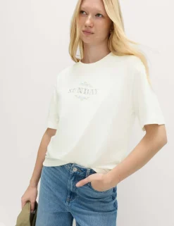 Pure Cotton Floral Oversized Graphic T-Shirt