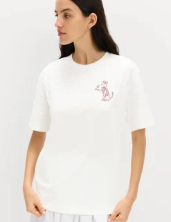 Pure Cotton Floral Oversized Graphic T-Shirt