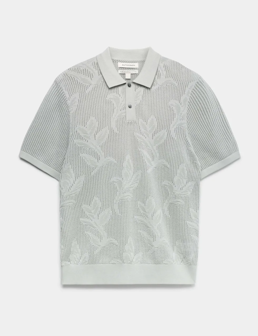 Pure Cotton Floral Pointelle Polo Shirt
