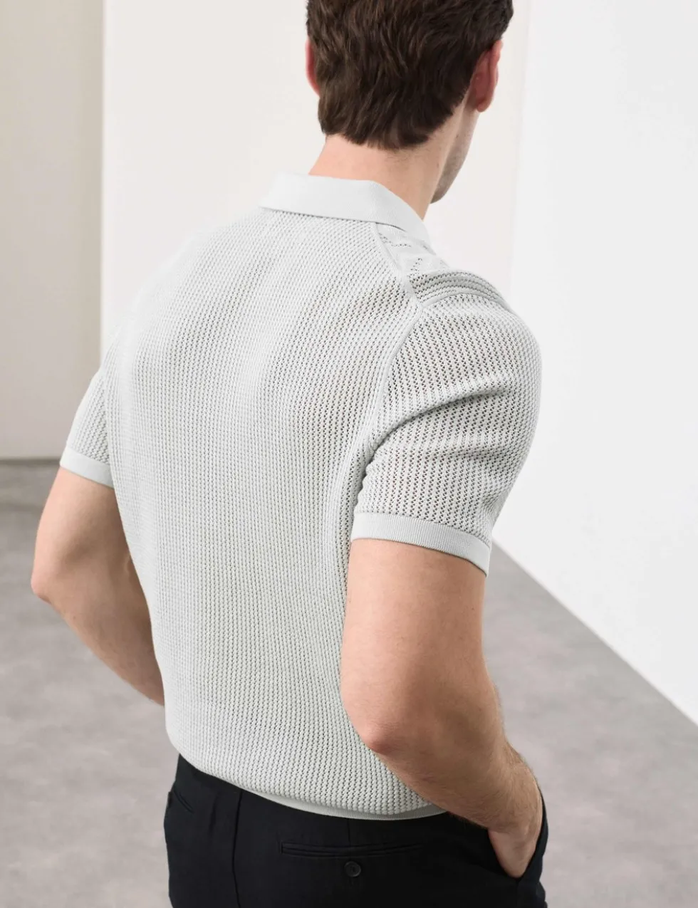 Pure Cotton Floral Pointelle Polo Shirt