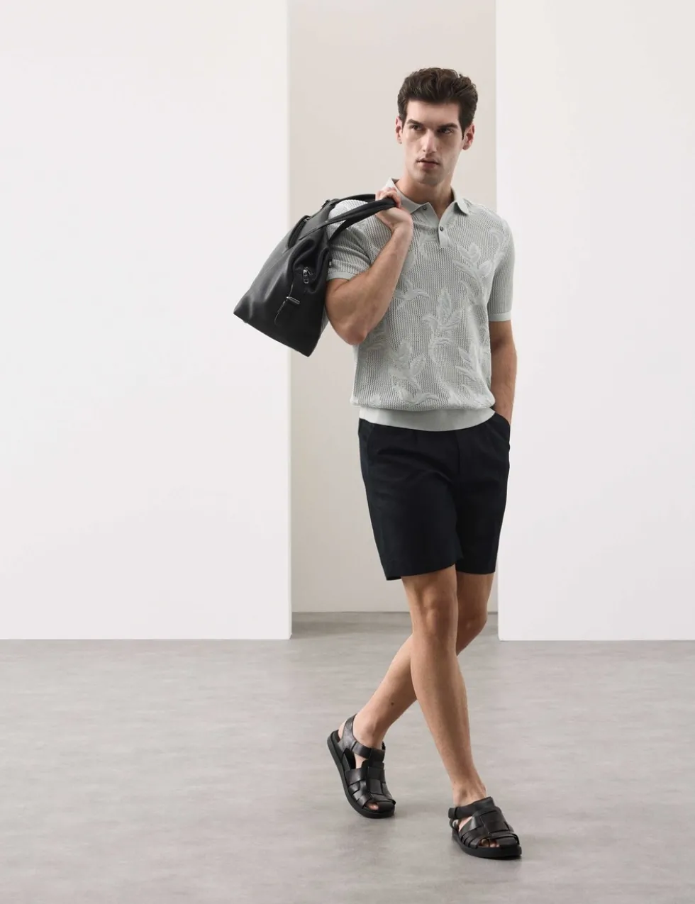 Pure Cotton Floral Pointelle Polo Shirt