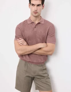 Pure Cotton Floral Pointelle Polo Shirt