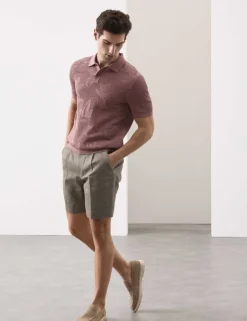 Pure Cotton Floral Pointelle Polo Shirt
