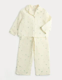 Pure Cotton Floral Pyjamas (1-16 Yrs)