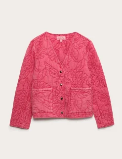 Pure Cotton Floral Quilted Jacket