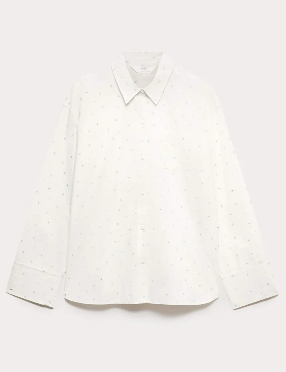 Pure Cotton Floral Revere Pyjama Top