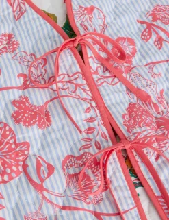 Pure Cotton Floral Reversible Short Gilet