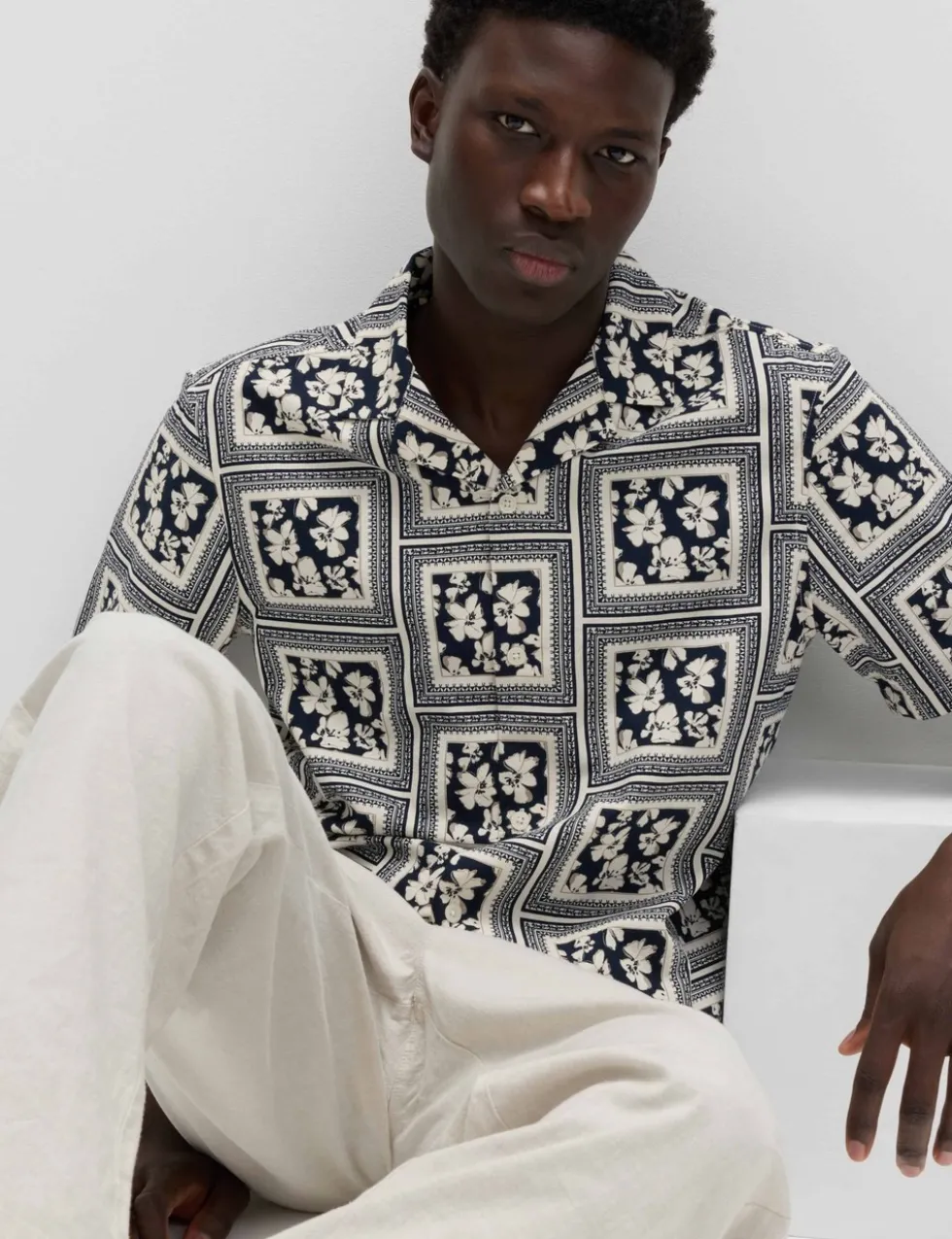 Pure Cotton Floral Short Sleeve Shirt